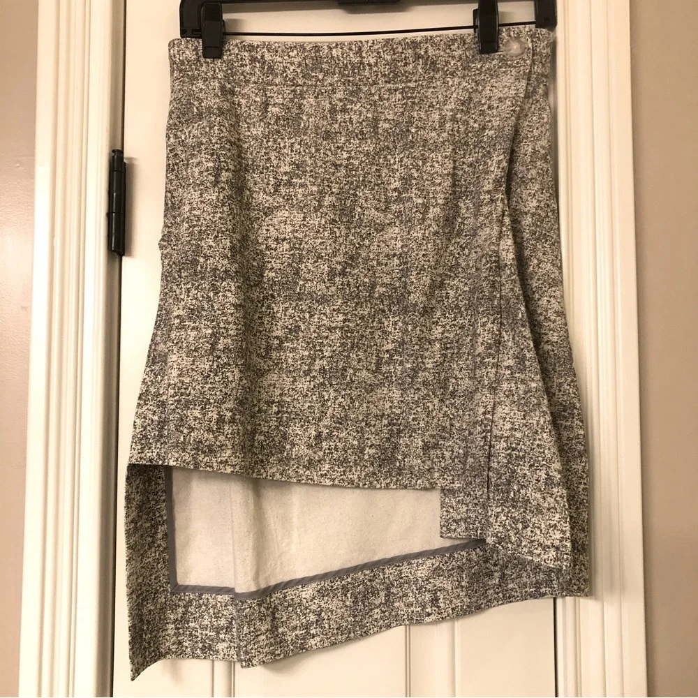 Vivien Westwood Anglomania gray & ivory silk asymmetric skirt- Size L - Picture 2 of 8
